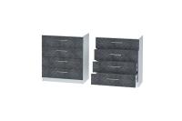 Комод 1 Иннэс 7 Бетон графит и Белый, ширина 80 см, комод с ящиками, в гостиную, в спальню