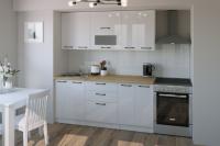 Кухонный гарнитур Жасмин макси 2 1800 мм, цвет Белый глянец, модульная, со столешницей, прямой, напольные и навесные шкафы, с полками, с выдвижными ящиками