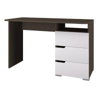 Стол 1200/3 ящика, цвет Венге/Белый софт ширина 120 см ЛДСП для детской, офиса