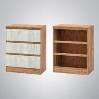 Комод 312 МС "Марчел", ширина 80 см, дуб крафт золотой и дуб крафт светлый, для хранения вещей, напольный, с выдвижными ящиками