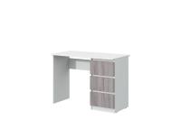 Стол письменный МС "Соната" Цвет Белый Текстурный, Дуб Крафт Серый, ширина 110см, большой, ученический, длинный, с ящиками