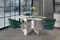 Cтол книжка "Марк" Цвет Дуб Крафт Серый, ширина 148 см, обеденный, кухонный, для кухни, в гостиную, для зала