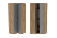 Иннэс-7" Шкаф Угловой Дуб Крафт и Графит ЛДСП, ширина 100 см, шкаф распашной, в гостиную