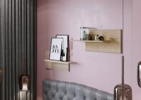 Полка настенная 12 Ясень шимо светлый ширина 75 см ЛДСП с открытыми полками в спальню,гостиную и прихожую