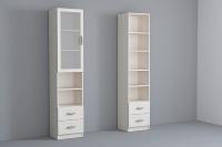 Пенал со стеклом Колибри Рамка, ширина 45 см, шкаф с полками, с ящиками, в гостиную, в спальню