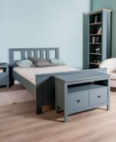 Кровать двойная САГА 140 на 200, цвет Темно-бирюзовый, ширина с/м 140 см, на ножках в спальню для дома