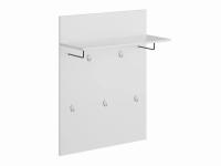 Вешалка СИРИУС 78х100 цвет Белый, ширина 78 см навесная для прихожей, для верхней одежды с полкой, настенная