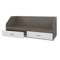 Кровать Ненси 800/2 ящика, цвет Венге/Белый глянец спальное место 80*200 см ЛДСП для подростков и детей