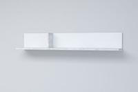 Полка ПЛ-2 ЭГО для дома Белый глянец и Бетон светлый, ширина 130см, полка для книг, в гостиную, в спальню, в кабинет