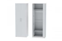 Шкаф 1 с фасадом Иннэс 7 Белый ЛДСП, ширина 80 см, распашной шкаф для одежды, в спальню, в прихожую