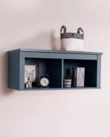 Полка навесная Сага, 2 секции, Темно-бирюзовая, ширина 91 см настенная в гостиную или прихожую, для зала