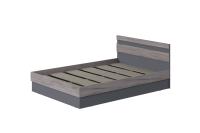 Кровать двуспальная "Соната" 140 см, Цвет Графит, Дуб Крафт Серый, мебель в спальню