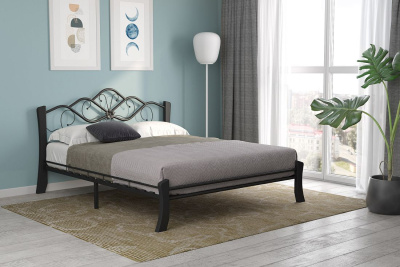 Кровать двойная 42.50 Антея (ш.1600), металл черный