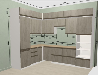 кухонный гарнитур под заказ 2100*2850