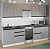 Кухонный гарнитур Сюита мега 2500мм прямая ширина 250см цвет Бетон светлый/Бетон светлый/Кастилло темный с выдвижными ящиками, полками, врезной мойкой
