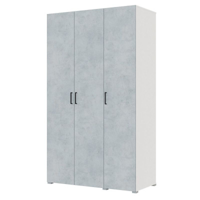 Шкаф 3ств 1200 Бостон, цвет Белый/Бетон (полки+штанга)