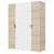 Шкаф 4ств 1600 Бостон, цвет Сонома/Белый (4 ящика+штанга)