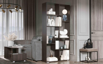 Зонирующий стеллаж-перегородка Пегас Венге