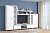 Гостиная Аллегро 1 цемент светлый и белый, ширина 300 см, стенка гостиная, тумба под телевизор, шкаф распашной