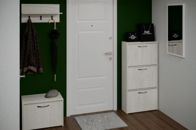 Обувница Искра 3 (фасад с ручкой) Дуб грей