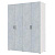 Шкаф 4ств 1600 Бостон, цвет Белый/Бетон (штанги)