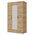 Шкаф 3ств 1200 Бостон с зеркалом, цвет Крафт золотой (4 ящика+штанга)
