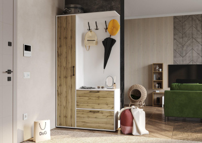 Прихожая Сиама Дуб Вотан/Белый