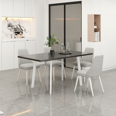 Стол Робин раскладной, цвет Камень темный/Белый