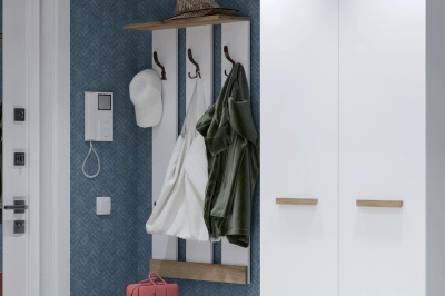 Вешалка Вега Скандинавия, цвет Белый / Дуб каньон