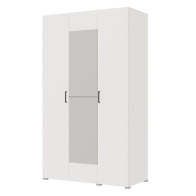 Шкаф 3ств 1200 Бостон с зеркалом, цвет Белый (штанги)