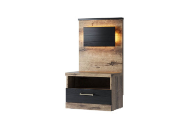 Тумба прикроватная 1S JAGGER, цвет Дуб монастырский /Черный