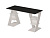 Стол письменный Ст117.0 оригинальной конструкции боковых опор с открытыми полками цвет Белый Бриллиант/Черный ширина 140 см
