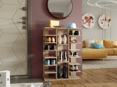 Обувница Лофт №6 Дуб Сонома