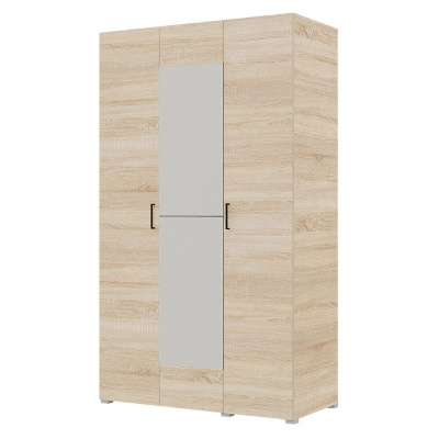 Шкаф 3ств 1500 Бостон с зеркалом, цвет Сонома (штанги)