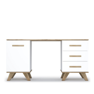 Стол письменный 1400 Вега Скандинавия, цвет Белый / Дуб Каньон