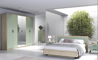 Спальня ЮМИ 7 Дуб серый-Эвкалипт-Simple 21