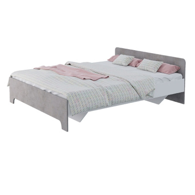 Кровать VICTOR 1.6 м, цвет Белый/Бетон