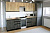 Кухонный гарнитур Адажио мега 2500, Цвет Дуб Золотой/Бетон темный, ширина 250 см, с выдвижными ящиками, с навесными шкафами, с тумбой под мойку