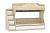 Двухъярусная Кровать "Оливия", Белый и Дуб Сонома, ширина 237.8 см, для двоих, в спальню детскую, с полками и ящиками