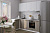 Кухонный гарнитур угловой Парма 1,1х2 м цвет Белый/Шиншила серая/Джарра ширина 310 см с полками с выдвижными ящиками ЛДСП