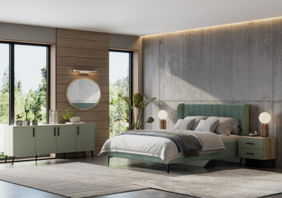 Спальня ЮМИ 9 Дуб серый - Эвкалипт - Simple 21