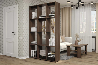 Зонирующий стеллаж-перегородка Кантри 2 Орех