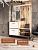 Прихожая модульная Белла цвет Крафт Золотой и Белый ширина 120 см с зеркалом и открытыми полками
