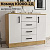 Комод "К1000-2Д" Дуб вотан / Белый гладкий 100 см ширина для вещей с ящиками и дверцами