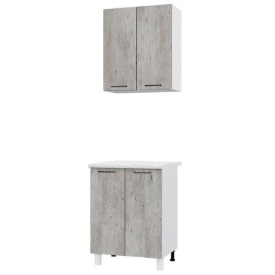 Кухня Trend 600, цвет Белый/Бетон лайт МДФ