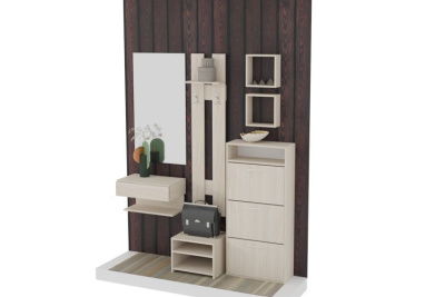 Обувница 3 секции Белый