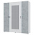Шкаф 4ств 1800 Бостон с зеркалом 400, цвет Белый/Бетон (4ящика+полки+штанга)