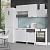 Кухня Trend 1300, цвет Белый / Белый эмалит-Холст вулкан МДФ, ширина 130 см, для дома, с полками и выдвижными ящиками