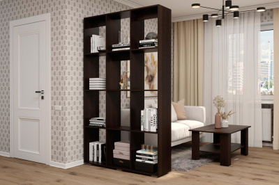 Зонирующий стеллаж-перегородка Кантри 2 Венге