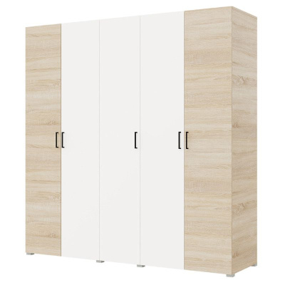 Шкаф 5ств 2500 Бостон, цвет Сонома/Белый (штанги)